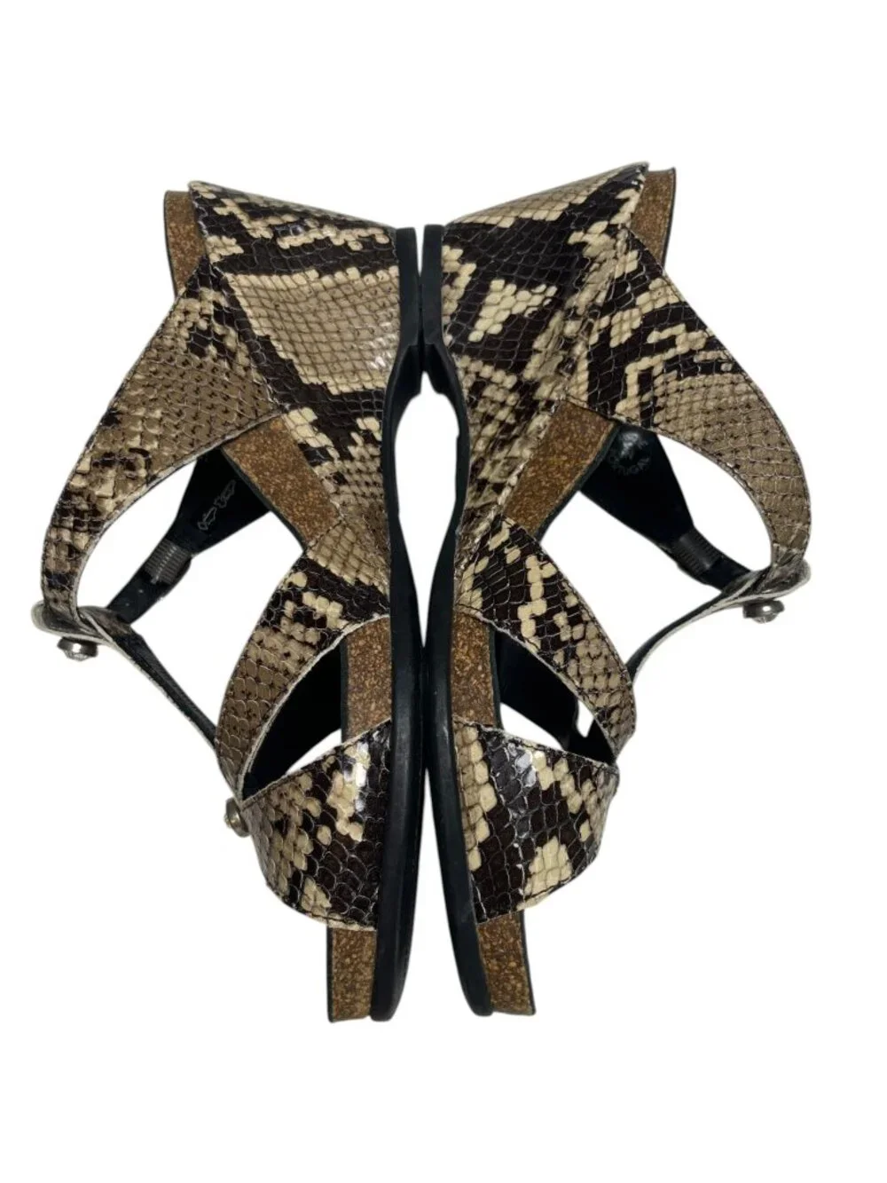 Mephisto Nazli Air Relax Snake Print Leather Wedge Sandals EU 37